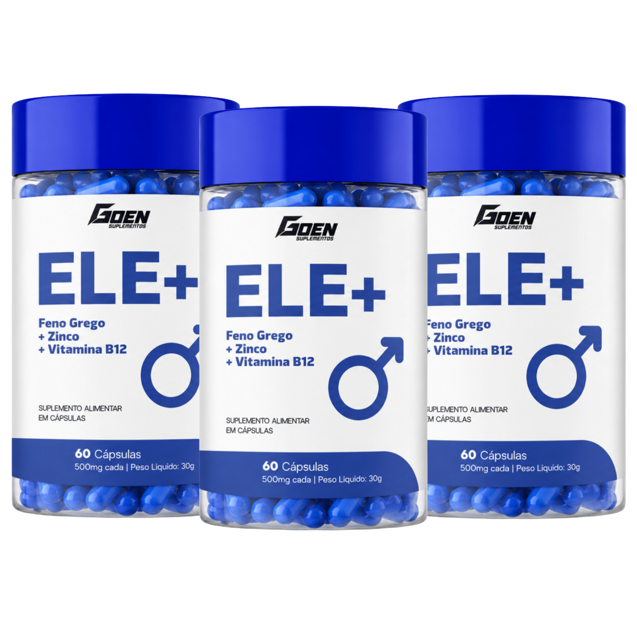 ELE+ Feno Grego, Zinco e Vitamina B12   Testosterona e Libido Masculina