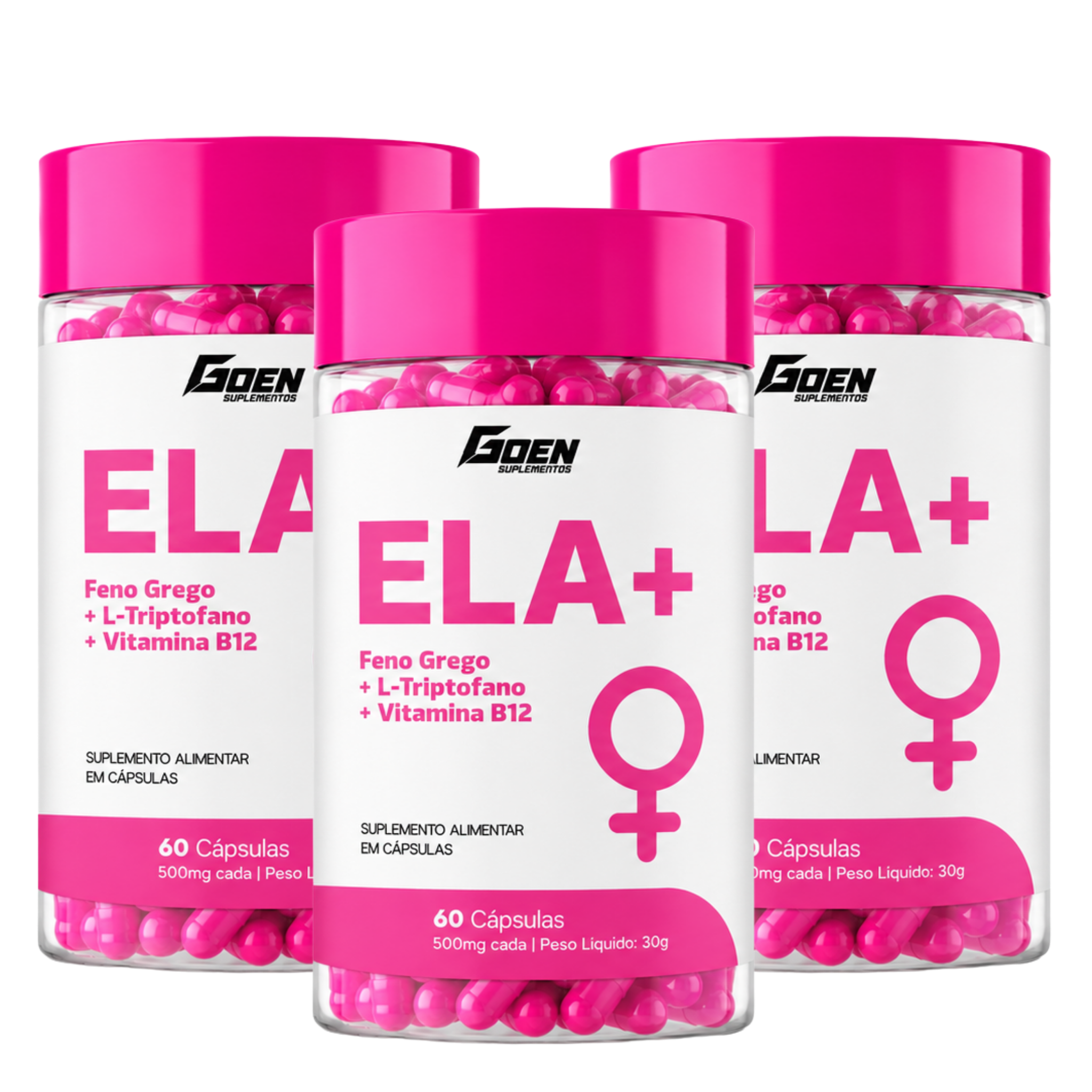 ELA+ Feno Grego, L-Triptofano e Vitamina B12   Equilíbrio Hormonal Feminino
