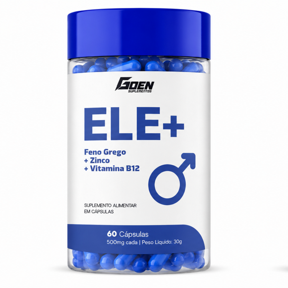 ELE+ Feno Grego, Zinco e Vitamina B12   Testosterona e Libido Masculina